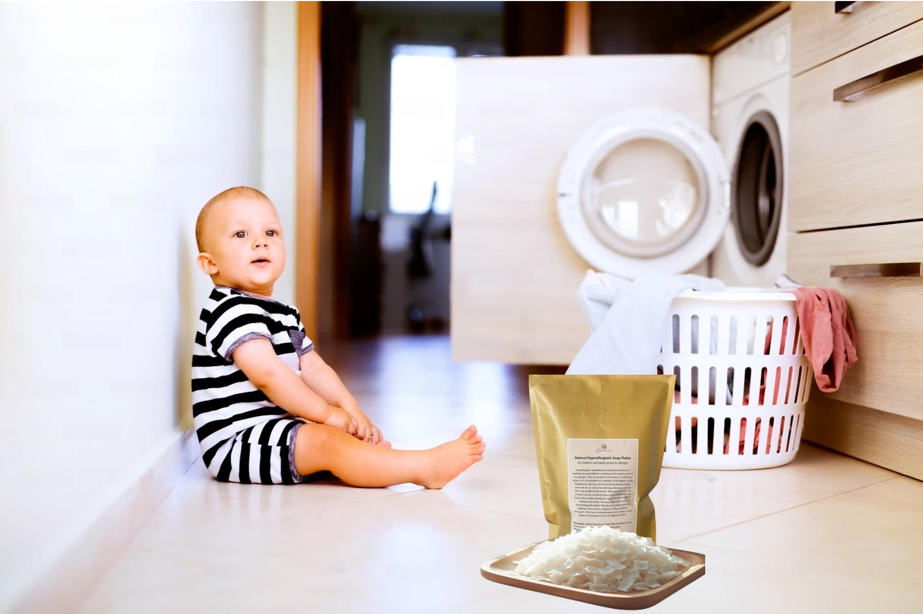 natural soap flakes for baby and kids clothes